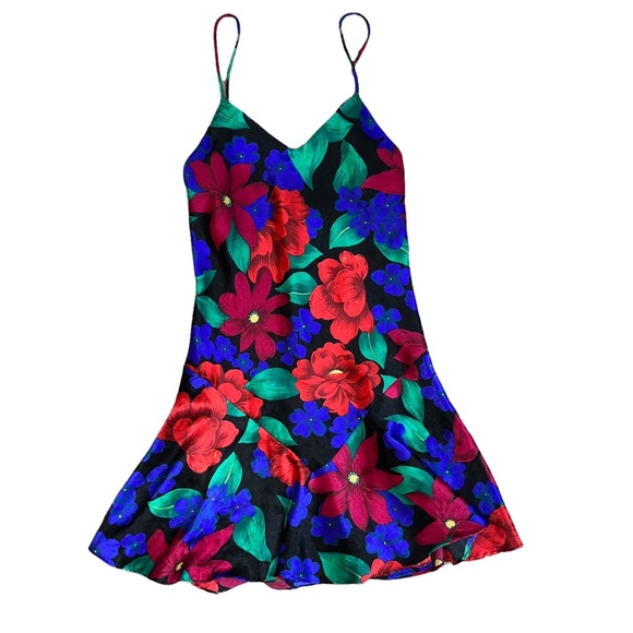 Floral Satin/Silk Tank Dress - Picture 2 of 13